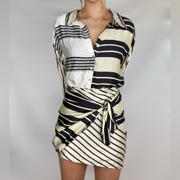 L'Academie Dresses & Skirts - L’ACADEMIE The Kamille Mini Dress in Multi Stripe NWT Party Going Out